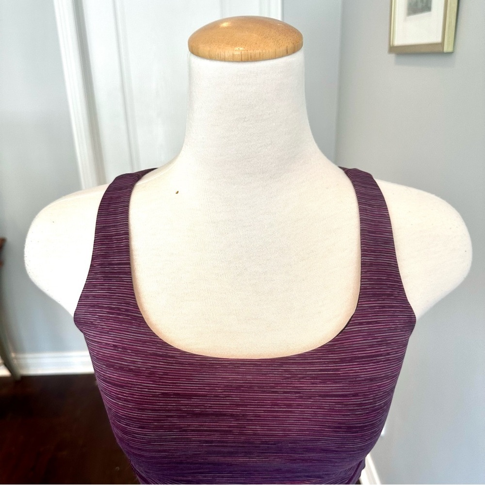 LULULEMON Plum Racerback Sports Bra with Stretchy Fabric